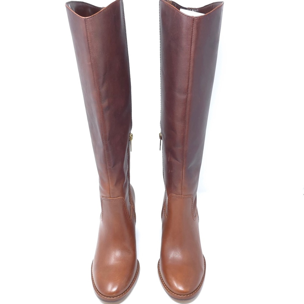 Vince Camuto Boots Leila Brown Leather Block Heel Knee High Size 6M - Picture 6 of 12